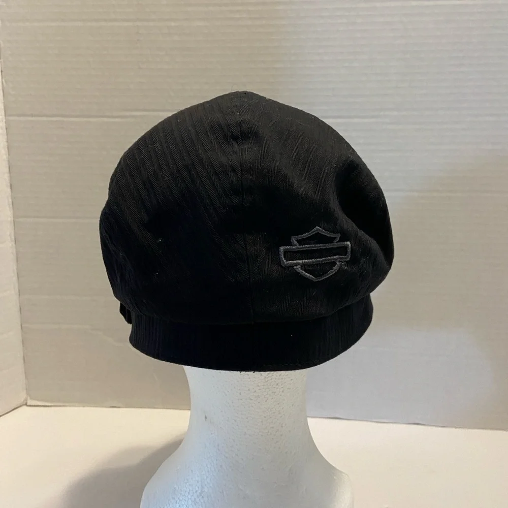 Harley Davidson Women’s Embroidered Logo Cabbie Cadet Cap/Hat Black Small - Picture 7 of 12